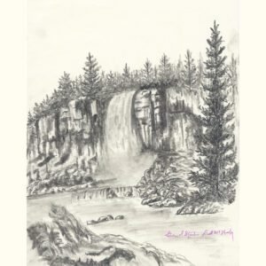 Waterfall in Charcoal